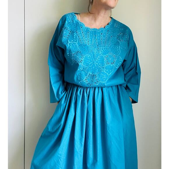 Vintage 90s Womens Cotton Skirt + Top Set Ethnic boho Vacation Size M/L Fit - Picture 10 of 10